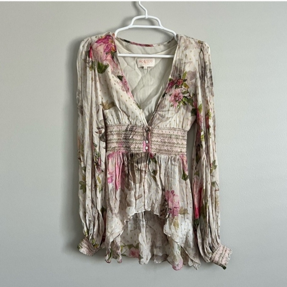 Rococo Sand Women’s Cream Soft Floral Melody Top XS